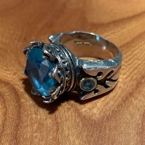 Queen Baby - 13mm Crown Ring w/ Aqua Blue CZ